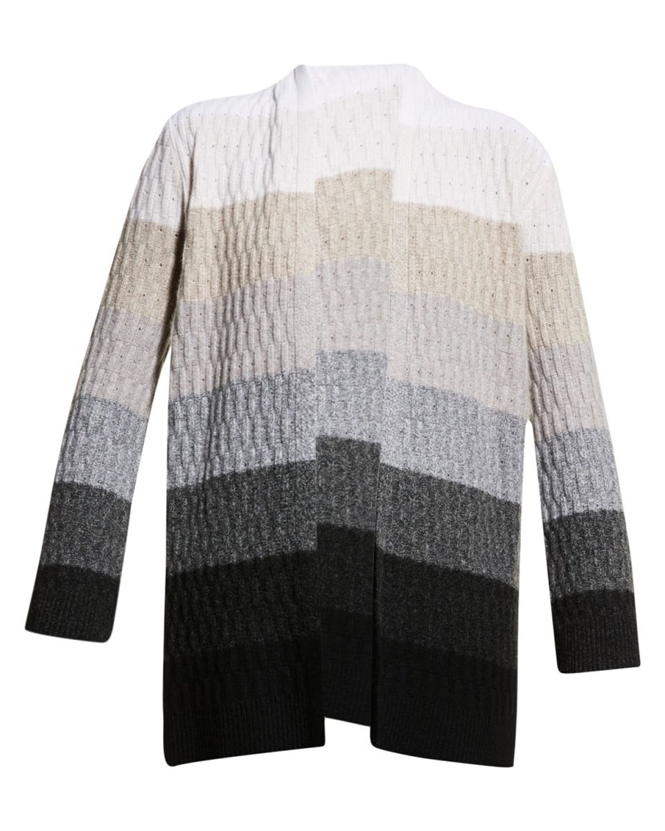 Pointelle Ombré Cashmere Cardigan
